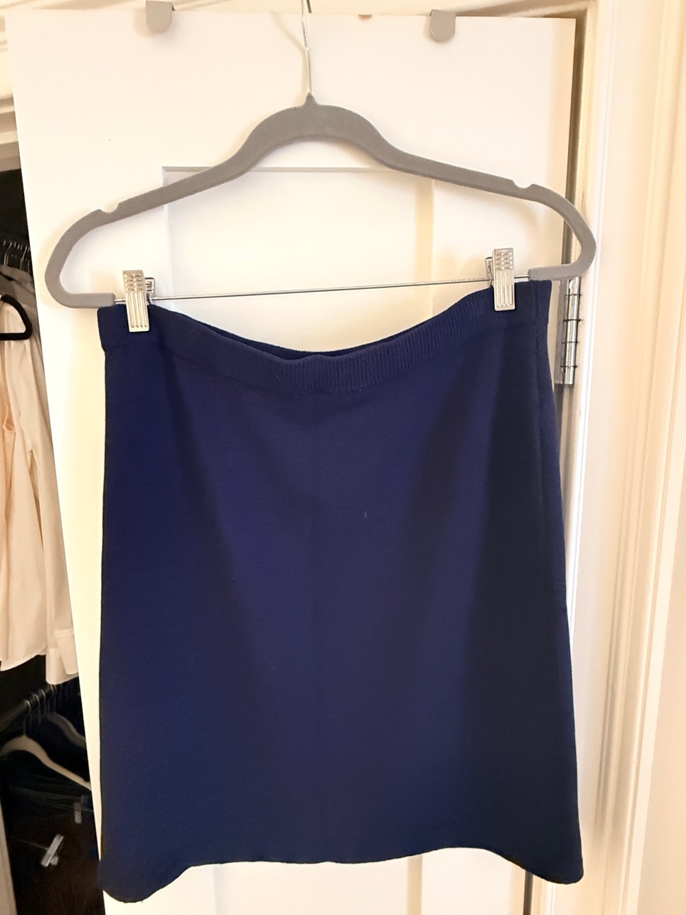 St. John Basics Navy Blue Knit Pencil Skirt Sz 6